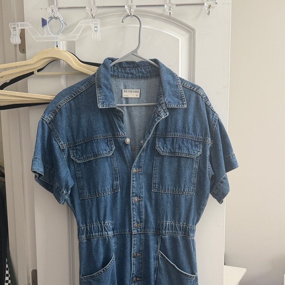 Free People Demin Jumpsuit